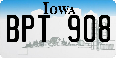 IA license plate BPT908
