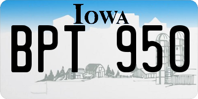 IA license plate BPT950