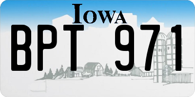 IA license plate BPT971