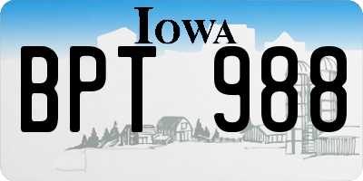 IA license plate BPT988