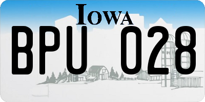 IA license plate BPU028
