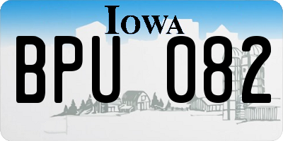 IA license plate BPU082