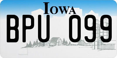 IA license plate BPU099