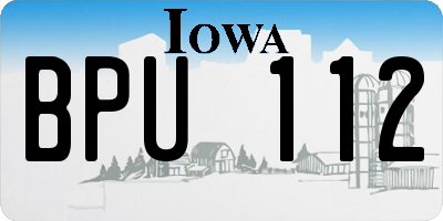 IA license plate BPU112