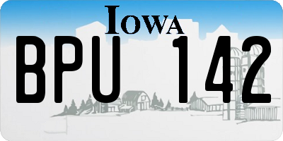 IA license plate BPU142