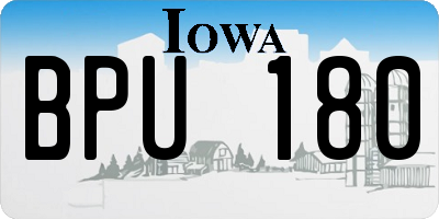IA license plate BPU180