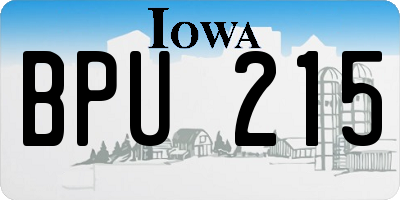 IA license plate BPU215