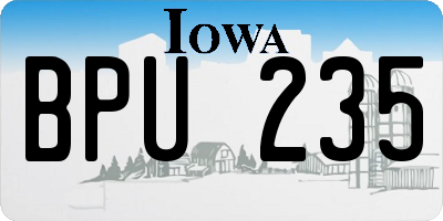 IA license plate BPU235