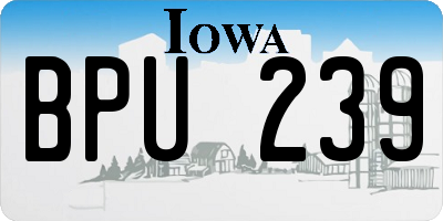 IA license plate BPU239