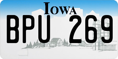 IA license plate BPU269