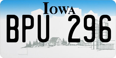 IA license plate BPU296