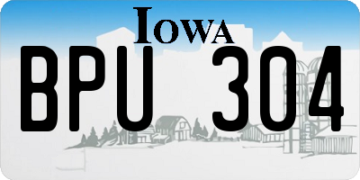 IA license plate BPU304