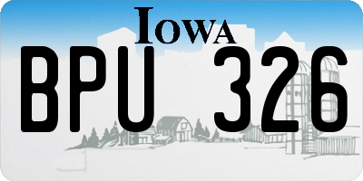 IA license plate BPU326