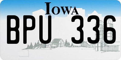 IA license plate BPU336