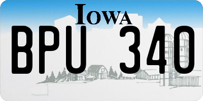 IA license plate BPU340