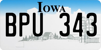IA license plate BPU343