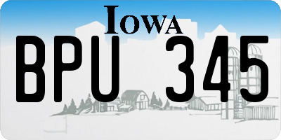 IA license plate BPU345