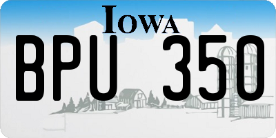 IA license plate BPU350
