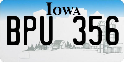 IA license plate BPU356