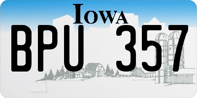 IA license plate BPU357