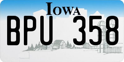 IA license plate BPU358