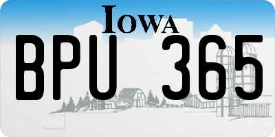 IA license plate BPU365