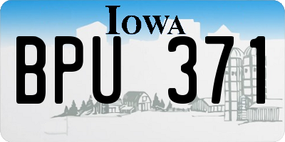 IA license plate BPU371
