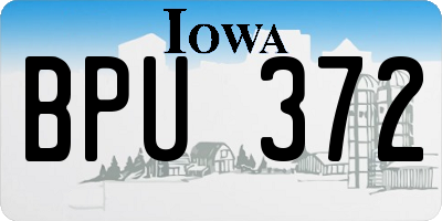 IA license plate BPU372