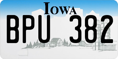 IA license plate BPU382