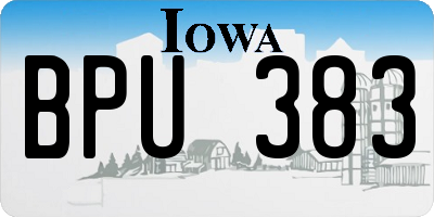 IA license plate BPU383