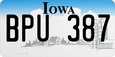 IA license plate BPU387