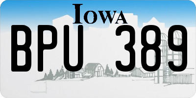 IA license plate BPU389