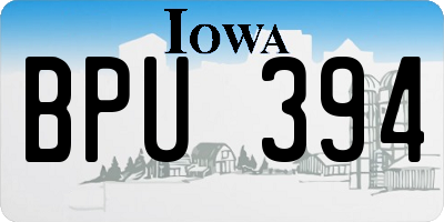 IA license plate BPU394