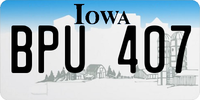 IA license plate BPU407