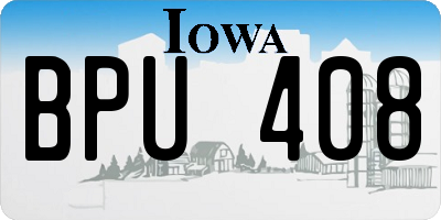 IA license plate BPU408