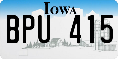 IA license plate BPU415