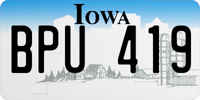 IA license plate BPU419