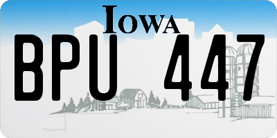 IA license plate BPU447