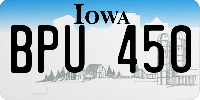 IA license plate BPU450