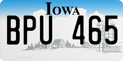IA license plate BPU465