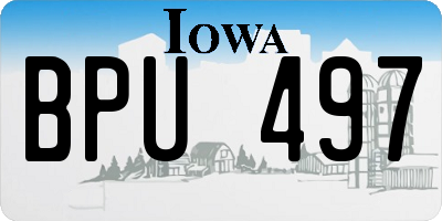 IA license plate BPU497
