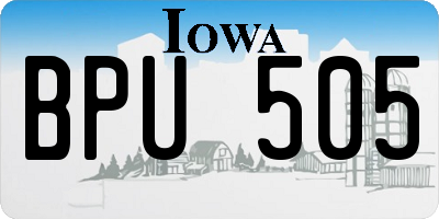 IA license plate BPU505