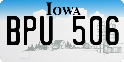 IA license plate BPU506