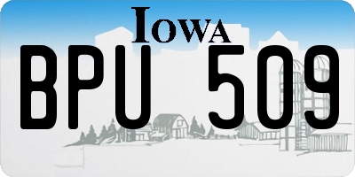 IA license plate BPU509