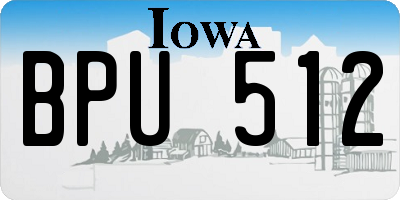 IA license plate BPU512