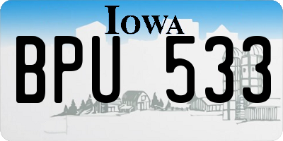 IA license plate BPU533