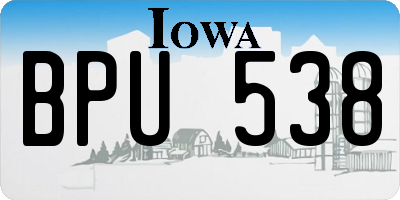 IA license plate BPU538
