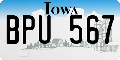 IA license plate BPU567