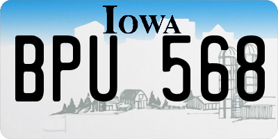 IA license plate BPU568