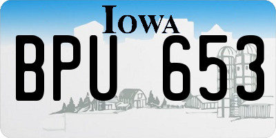 IA license plate BPU653